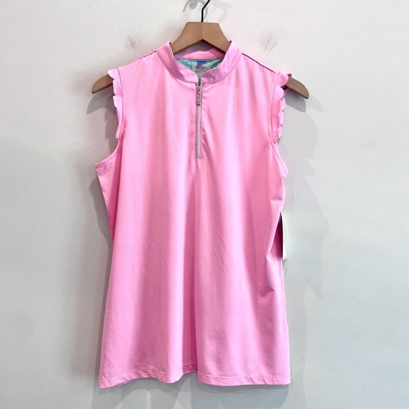 Girls Got Drive Designed by Court Haley Scalloped Sleeveless 1/4 Zip Gol… - Picture 2 of 11